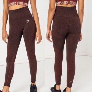 Gymshark Vital Rise Seamless Leggings in Cherry Brown Marl Size S NWT